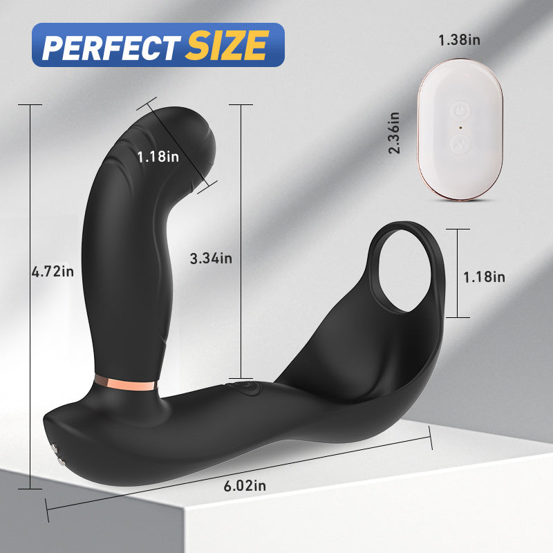 Wild Wind 7 Vibrating 7  Pulsating Balls Cock Ring Prostate Anal Massager
