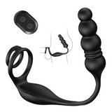 Horsfall - 9 Thrusting & Vibrating Prostate Massager with Dual Cock Ring Anal Toy