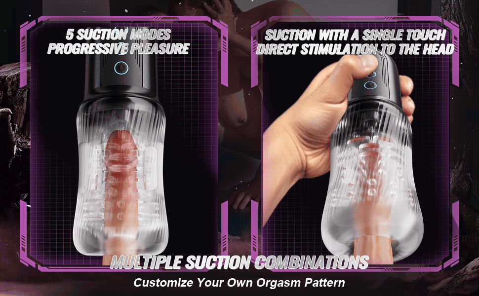 [FREE SHIPPING] Dual Vibrating Eggs 5 Sucking 10 Vibrating Deep Throat Masturbator