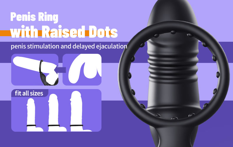 Mason - APP Control Thrusting Vibrating Prostate Massager Cock Ring with Raised Dots