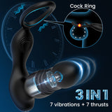 FEALY 7 Vibrations & 7 Thrusts Cock Ring Prostate Massager