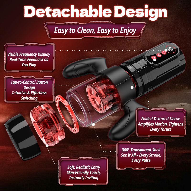 Wine & Beauty Handle Design 9 Thrusting & Rotating 9 Suction male sex toys