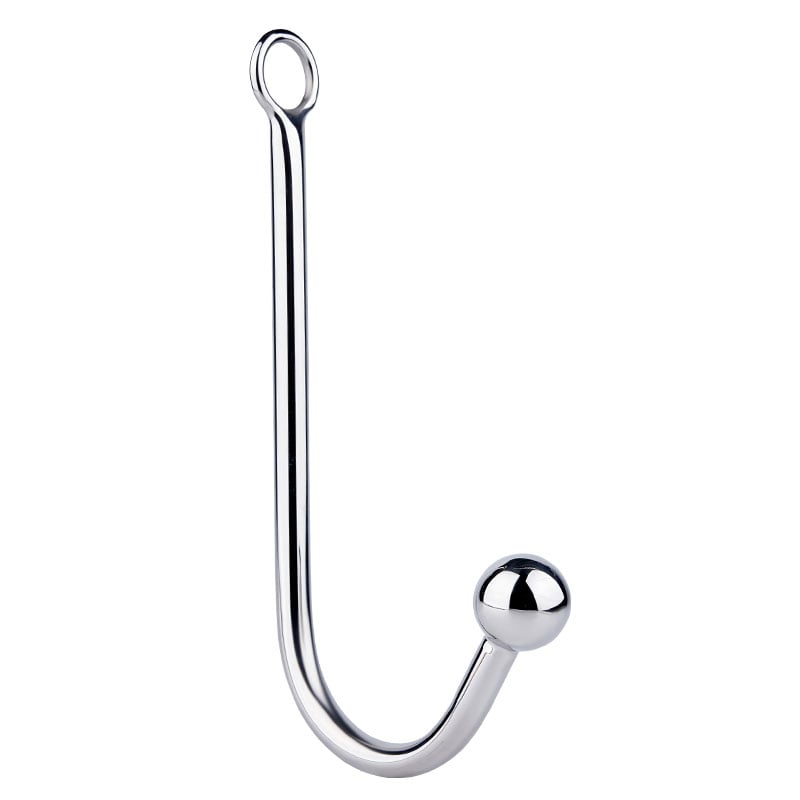 Stainless Steel Anal Hook, Polished Metal Anal Ball Plug BDSM for Couples