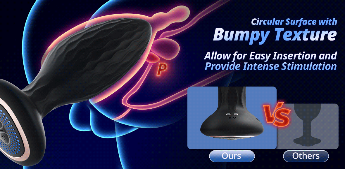 LED Light 360° Rotation & Vibration Remote Control Anal Plug For Solo or Couple