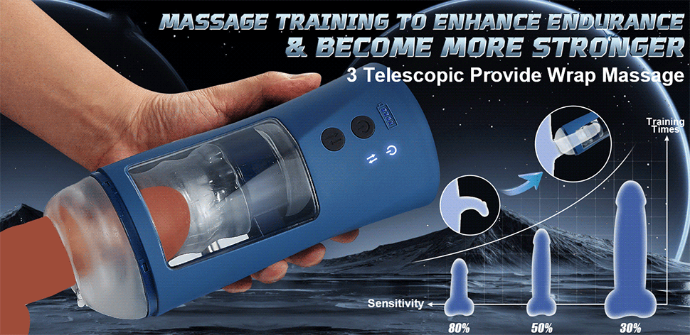 Ethan 3 Telescopic Stroker Big Chamber Suits All Shaft Adult Sex Toys For Men